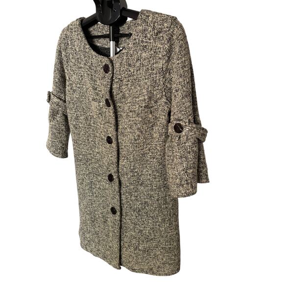 CMC Textured Button Front Coat Jacket M USA Tweed Knit Retro Minimalist - Picture 6 of 9